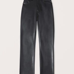 ABERCROMBIE VEGAN LEATHER 90s STRAIGHT ULTRA HIGH RISE PANTS